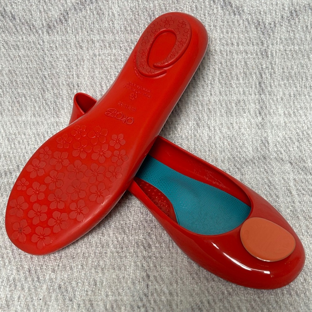 Oka-B Red Orange Eco Friendly Ballet Flats Comfort Shoes US 7.5-8 EU 38 - Picture 6 of 8